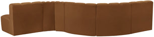 Arc - Velvet 6 Piece Curved Modular Sofa - Saddle - Simple Home Plus