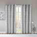 Raina - 84" Total Blackout Metallic Print Grommet Top Curtain Panel - Gray / Silver - Simple Home Plus