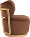 Elara - Velvet Upholstered Swivel Accent Chair - Stained Natural - Simple Home Plus
