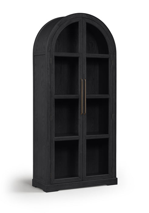 Corva - Solid Wood, Oak Veneer And Stainless Steel Storage Cabinet - Simple Home Plus