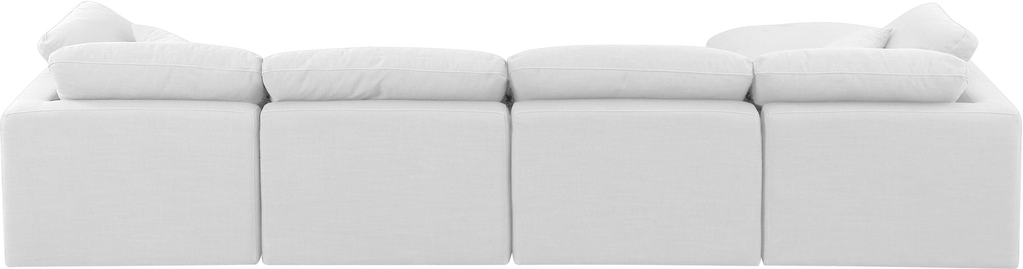 Indulge - Linen 5 Piece Modular Sectional With Chaise - White - Simple Home Plus