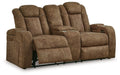 Wolfridge - Brindle - Power Reclining Loveseat With Console /Adj Hdrst - Simple Home Plus
