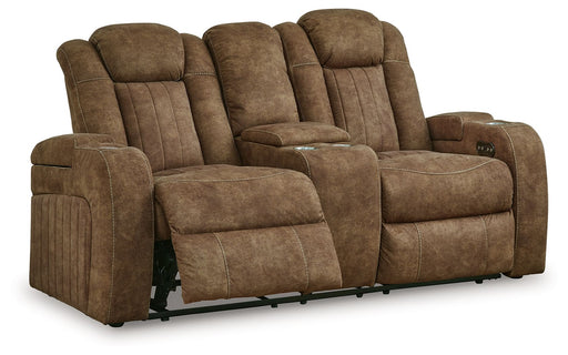 Wolfridge - Brindle - Power Reclining Loveseat With Console /Adj Hdrst - Simple Home Plus