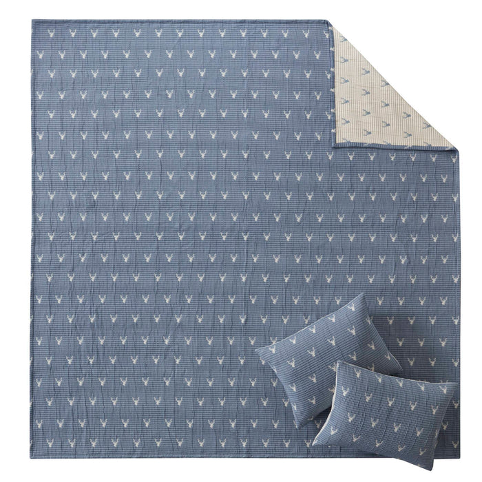 Keystone - King/California King Coverlet Set - Blue - Simple Home Plus