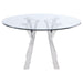 Alaia - Round Clear Glass Top Dining Table - Chrome - Simple Home Plus
