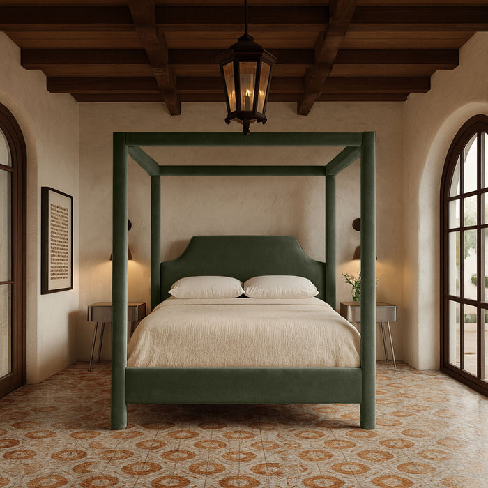 Dawson - Velvet Upholstered Bed - Simple Home Plus