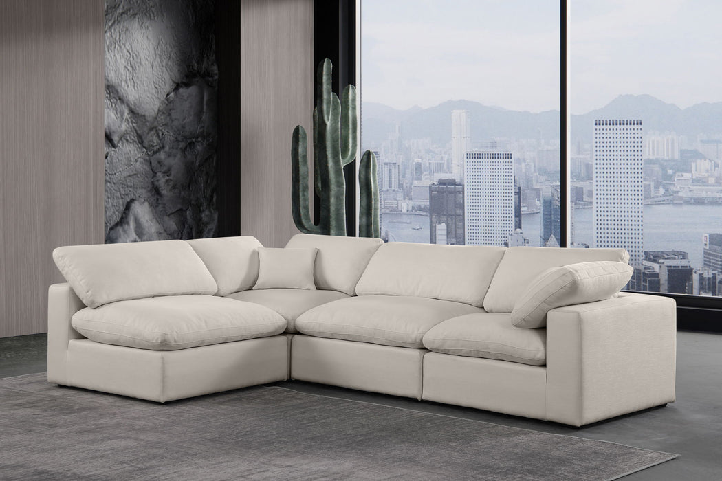 Comfy - 4 Piece Linen Fabric Modular Armless Sectional - Simple Home Plus