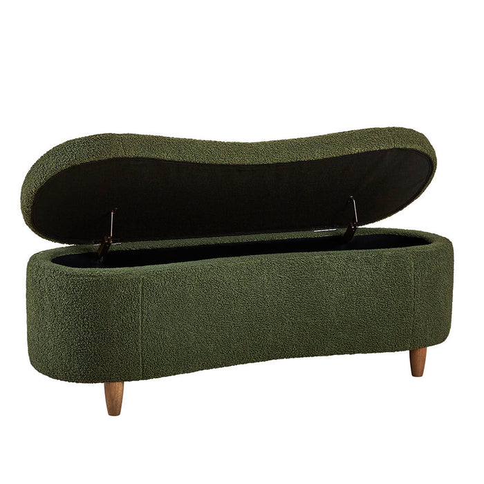 Bailey - Boucle Flip Top Storage Bench - Green - Simple Home Plus