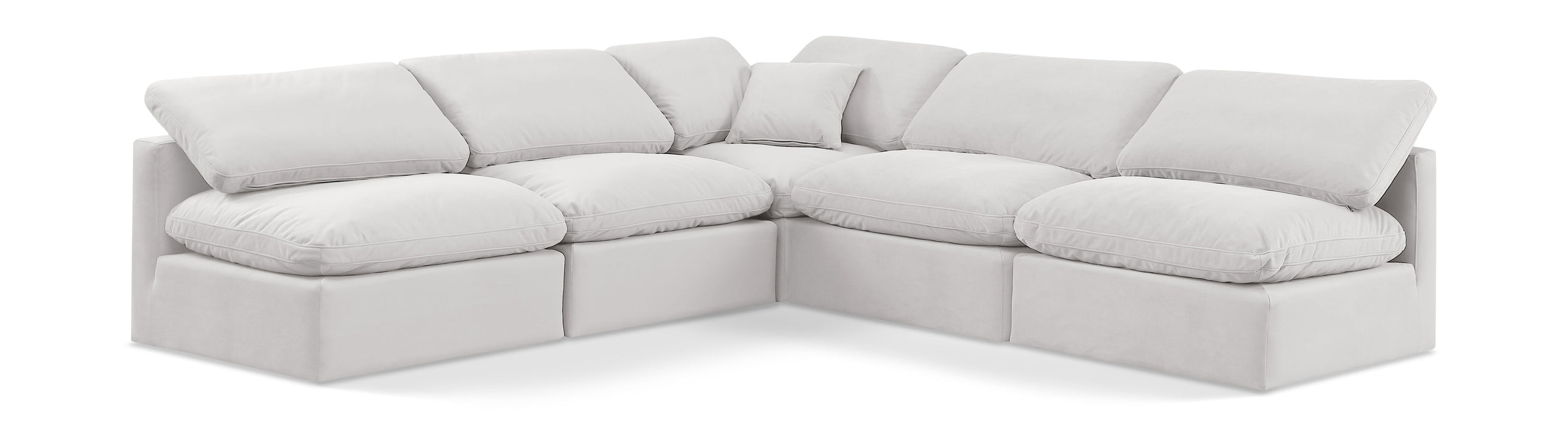 Indulge - Velvet 5 Piece Modular Corner Armless Sectional - Simple Home Plus
