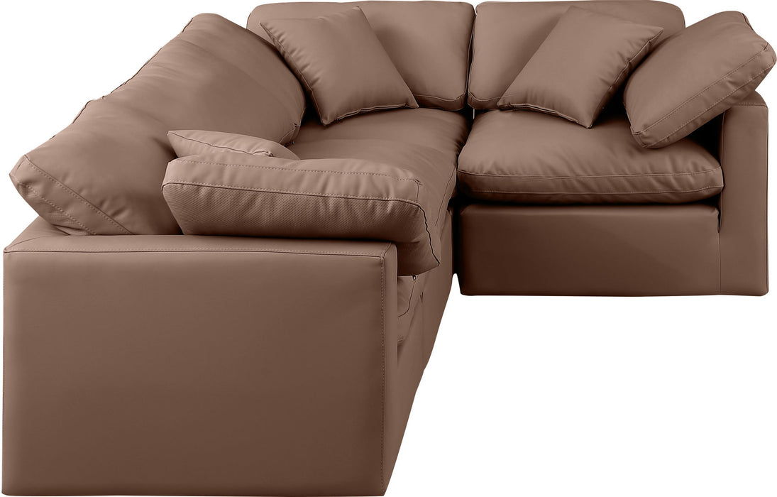 Indulge - Faux Leather 4 Piece Modular Corner Sectional - Simple Home Plus