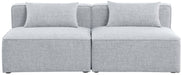 Cube - Linen Modular 2 Seat Armless Sofa - Simple Home Plus