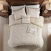 Anslee - King 3 Piece Yarn Dyed Comforter Set - Taupe - Simple Home Plus
