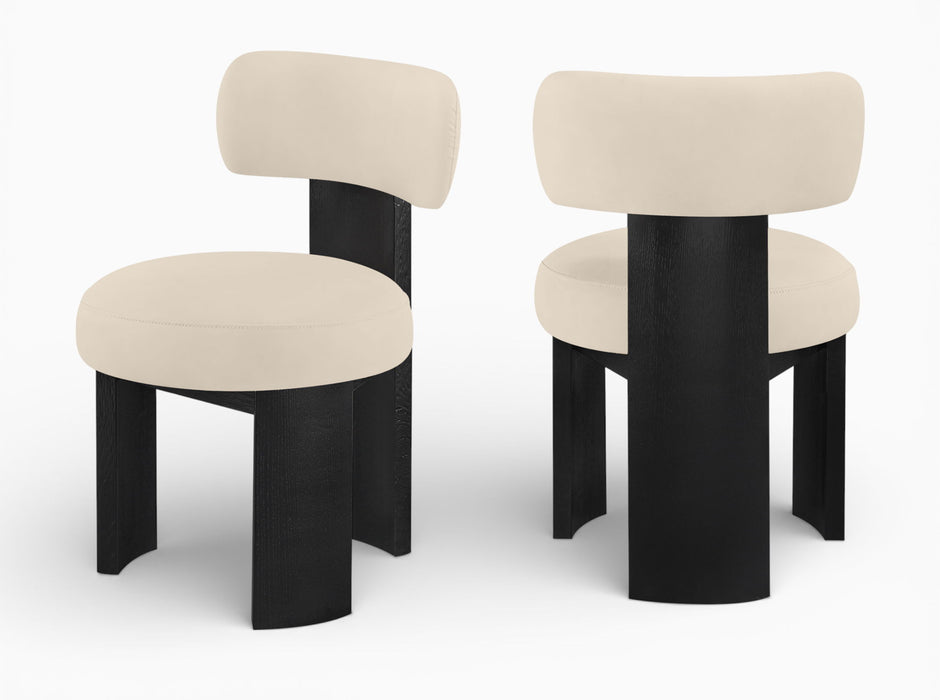 Atelier - Vegan Leather Upholstered Dining Chair (Set of 2) - Black Frame - Simple Home Plus