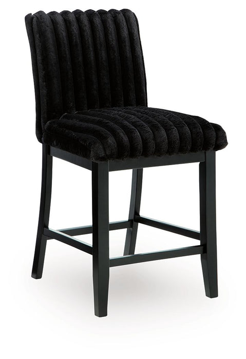 Mervannie - Upholstered Barstool (Set of 2) - Black - Simple Home Plus