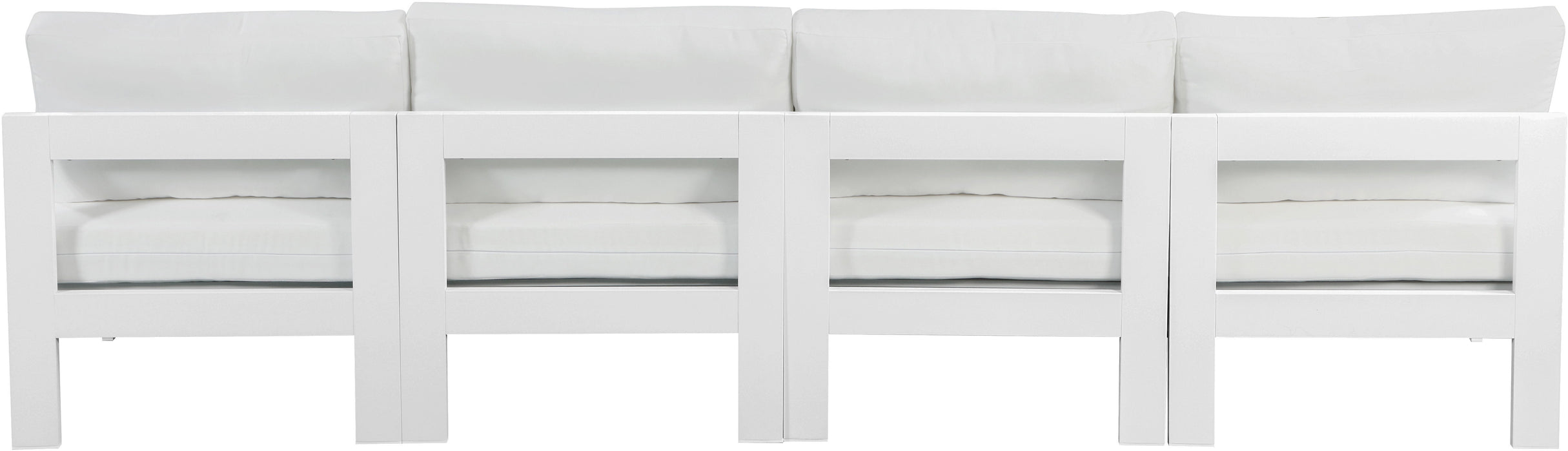 Nizuc - Outdoor Patio 4 Seat Armless Modular Sofa With White Frame - Simple Home Plus