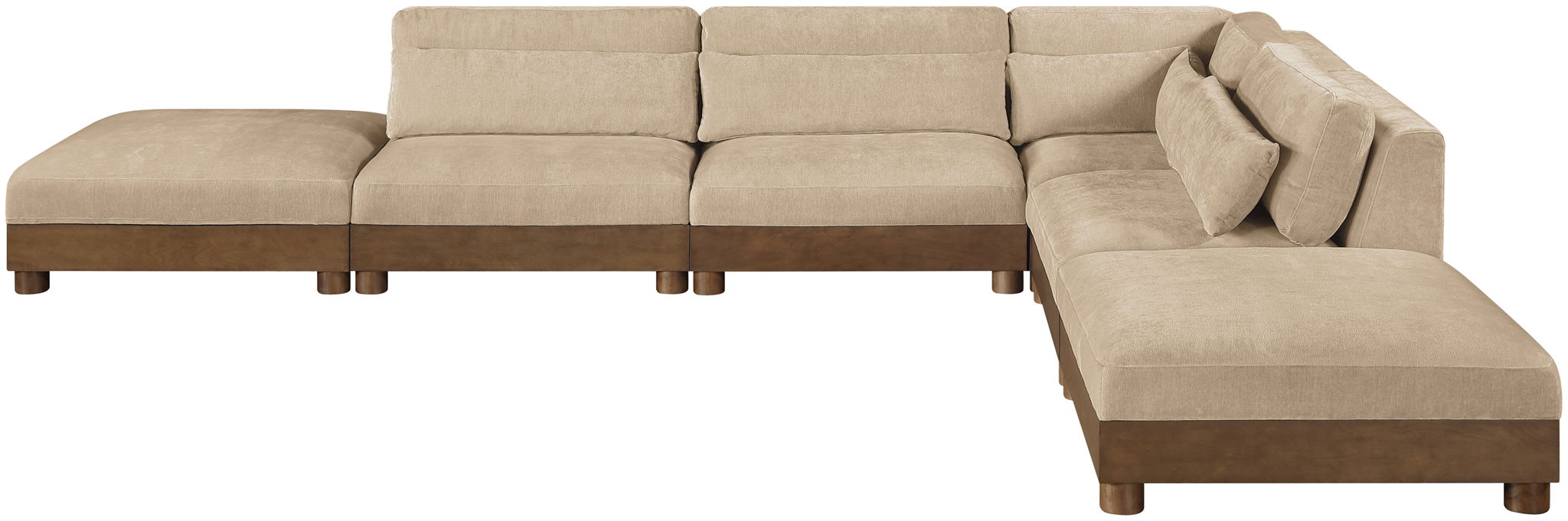 Turin - Chenille Fabric Upholstered Modular Sectional - Beige - Simple Home Plus