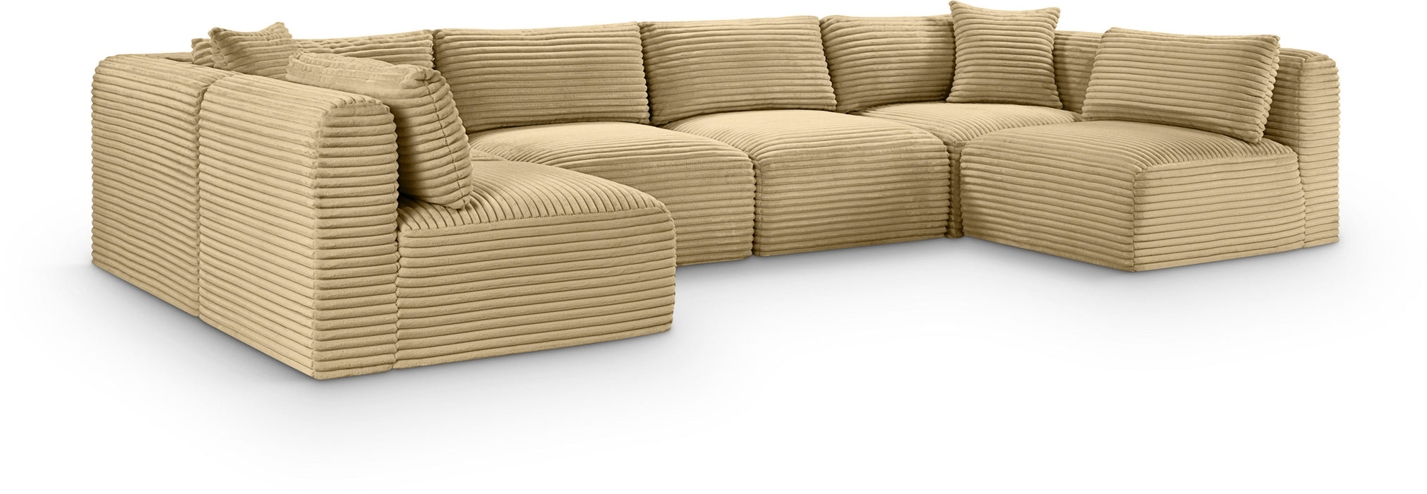 Shaggy - 6 Piece Modular U-Shaped Armless Sectional - Simple Home Plus