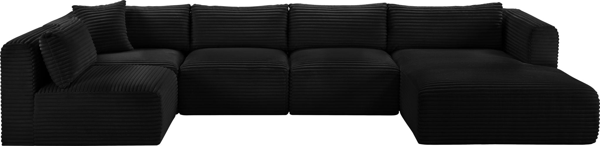 Shaggy - 5 Piece Modular U-Shaped Sectional - Simple Home Plus