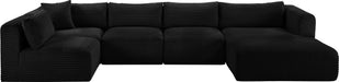 Shaggy - 5 Piece Modular U-Shaped Sectional - Simple Home Plus