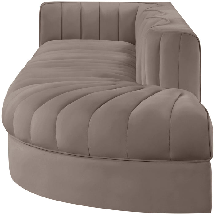 Rummi - Velvet Performance Fabric Upholstered 4 Piece Modular Sectional With Reverse Corner Chair - Simple Home Plus