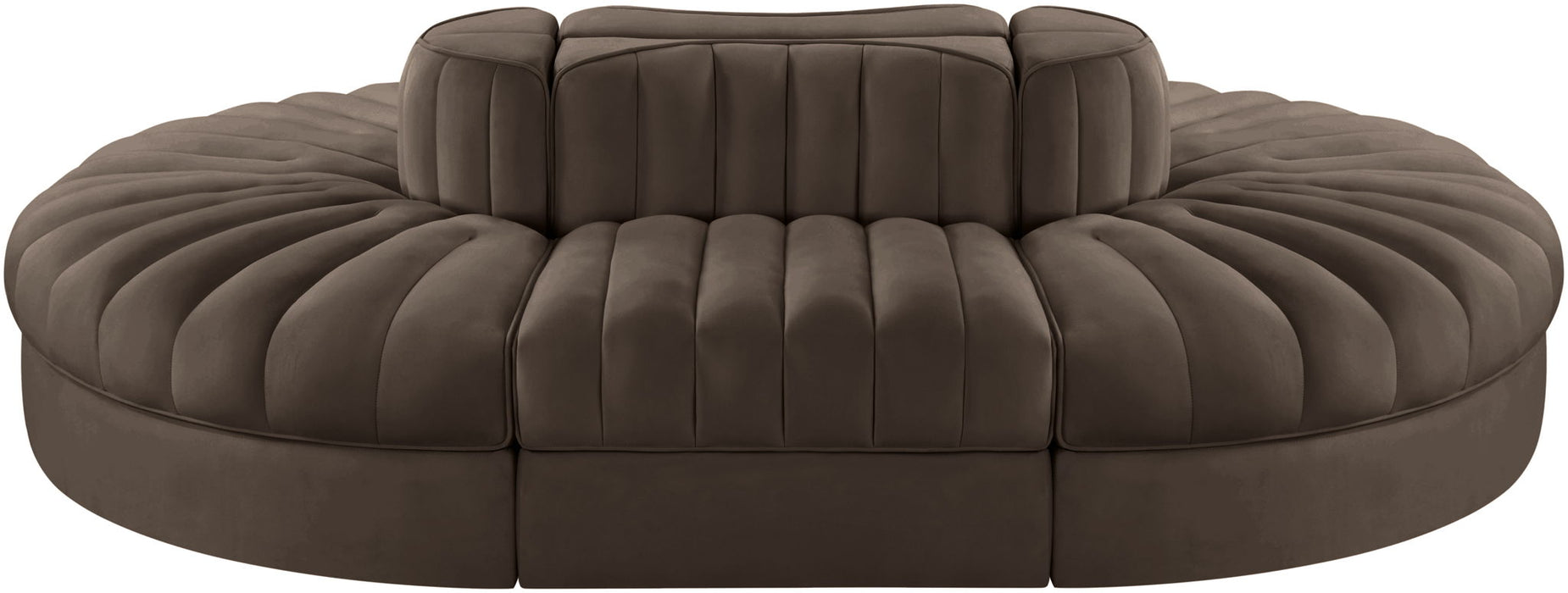 Rummi - Oval Velvet Performance Fabric Upholstered 6 Piece Modular Sectional - Simple Home Plus