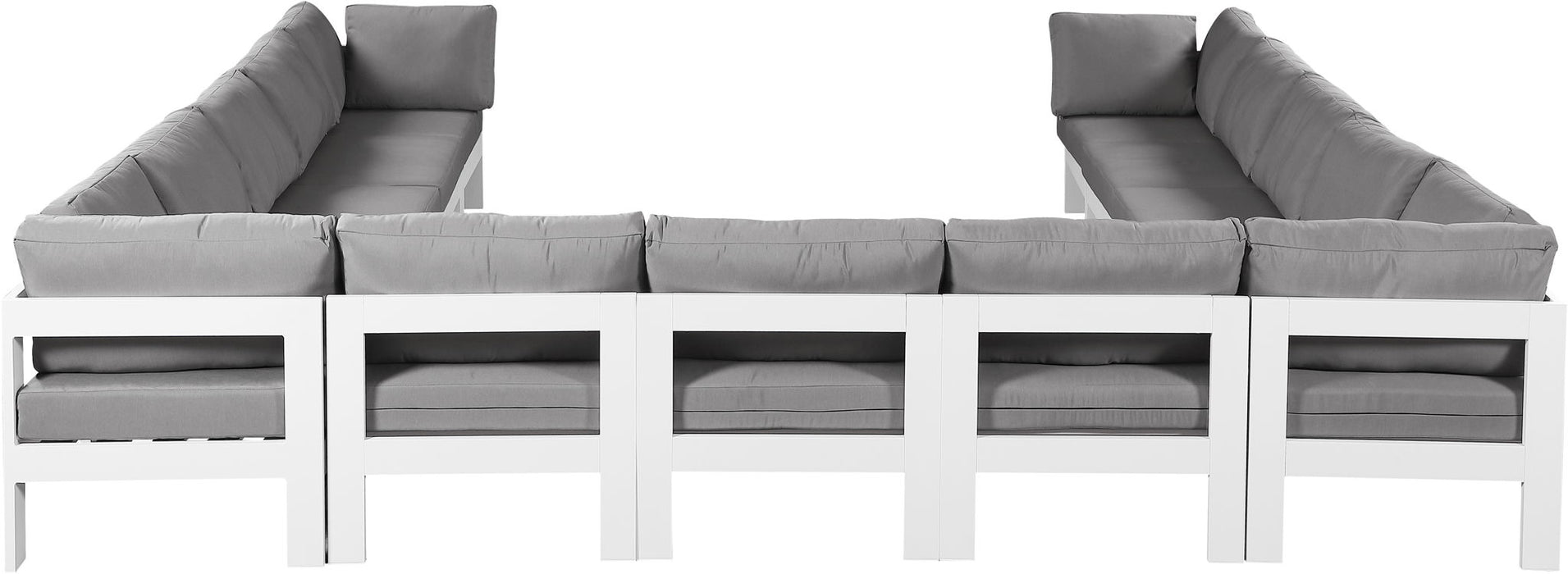 Nizuc - Outdoor Patio 13 Piece Modular Sectional With White Frame - Simple Home Plus