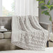 Ruched Fur - Throw - Silver Gray - Simple Home Plus