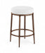 Ferro - Upholstered Backless Counter Stool With Brushed Bronze Base - Simple Home Plus