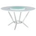 Abby - Round Lazy Susan Dining Table - White High Gloss - Simple Home Plus