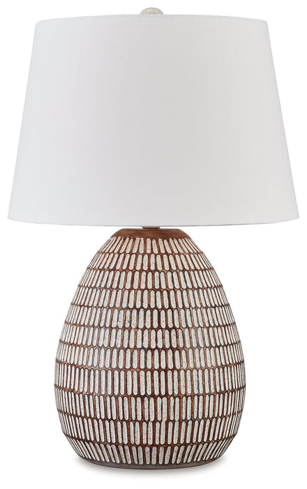 Darrich - Beige / White - Metal Table Lamp - Simple Home Plus