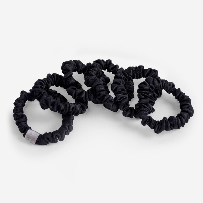 Hyper-Silk - Skinny Performance Scrunchies (Set of 6) - Black - Simple Home Plus