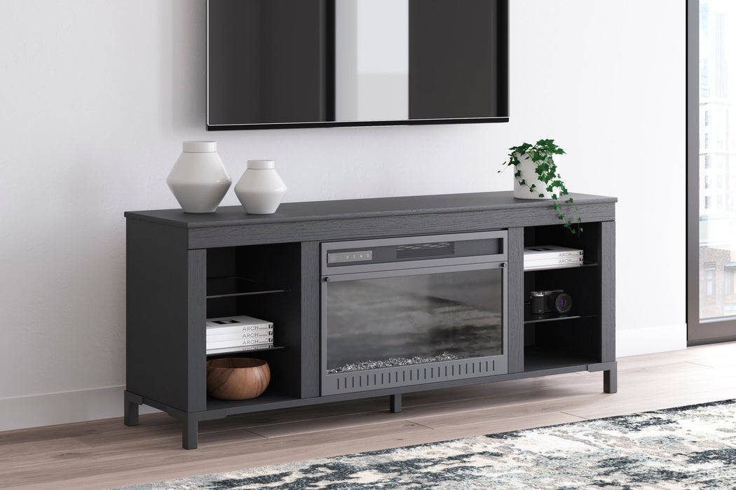 Cayberry - Black - TV Stand With Fireplace - Simple Home Plus
