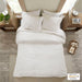 Bahari - 3 Piece Tufted Palm Duvet Cover Set - Off White - Simple Home Plus
