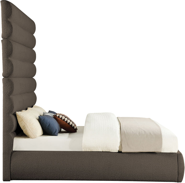 Adam - Boucle Fabric Bed With 89" Headboard - Simple Home Plus
