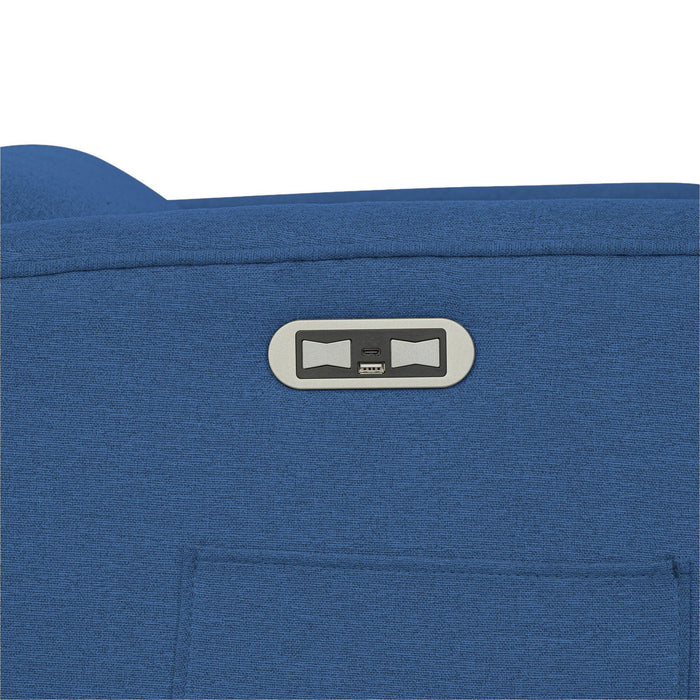 Candace - Power Recliner 3-in-1 With Swivel, Glider, USB Ports - Blue - Simple Home Plus