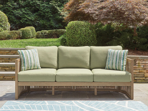 Serena Shores - Beige / Green - Sofa With Cushion - Simple Home Plus