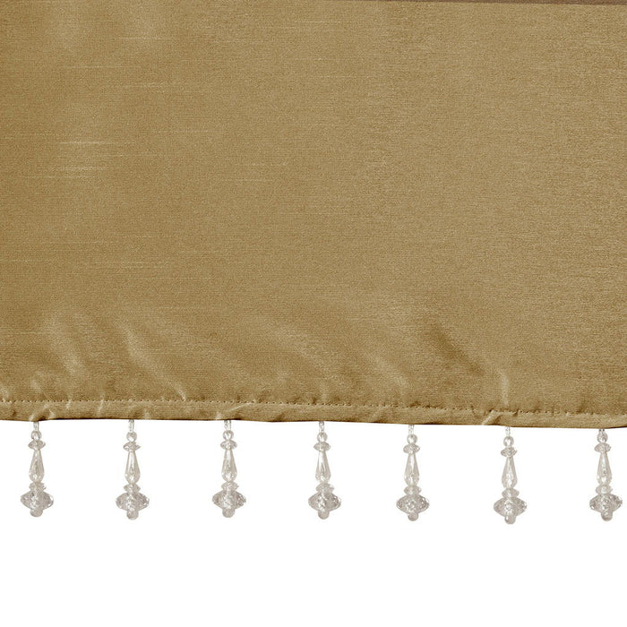 Emilia - Lightweight Valance With Beads - Bronze - Simple Home Plus