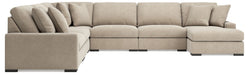 Calden - 6-Piece Sectional With RAF Corner Chaise - Oatmeal - Simple Home Plus