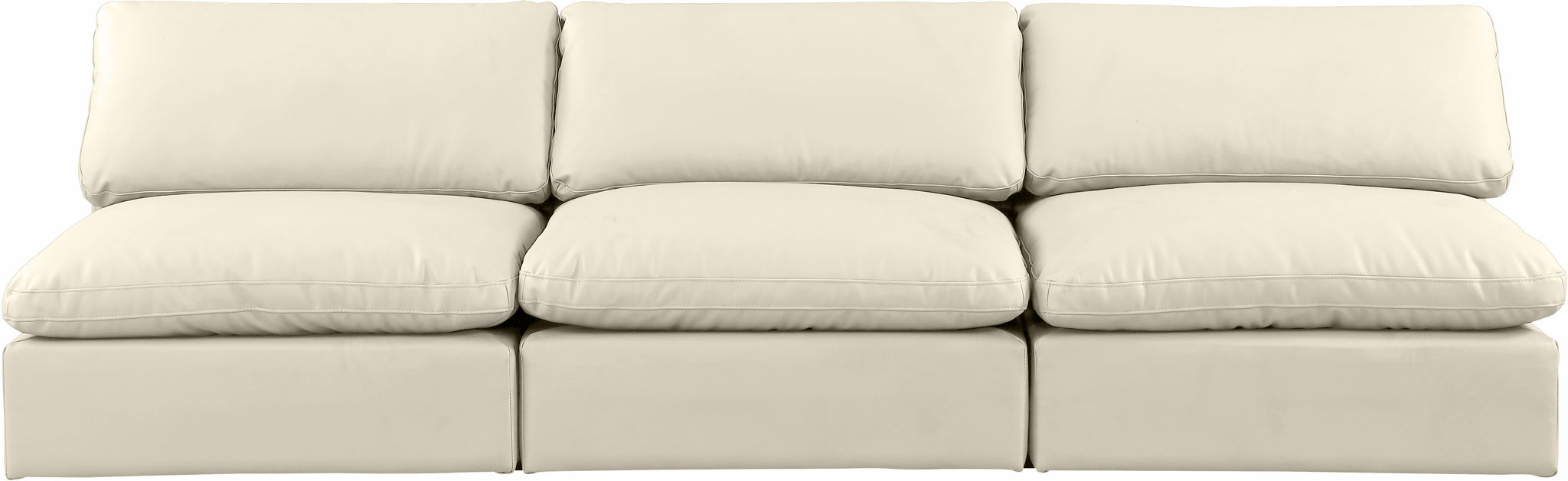 Comfy - Faux Leather Modular Armless Sofa 3 Seats - Simple Home Plus