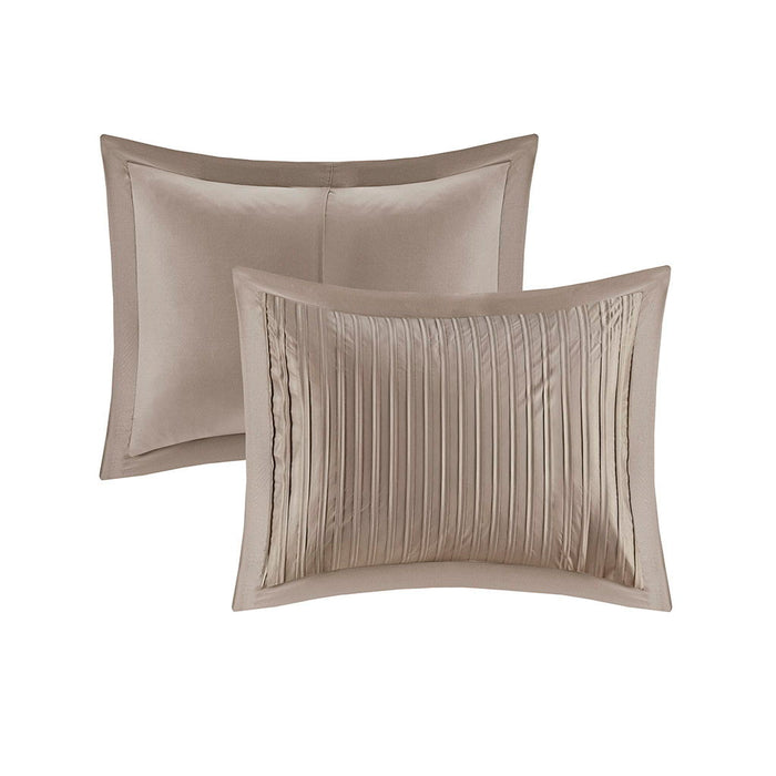 Trinity - King Piece Comforter (Set of 7) - Taupe - Simple Home Plus