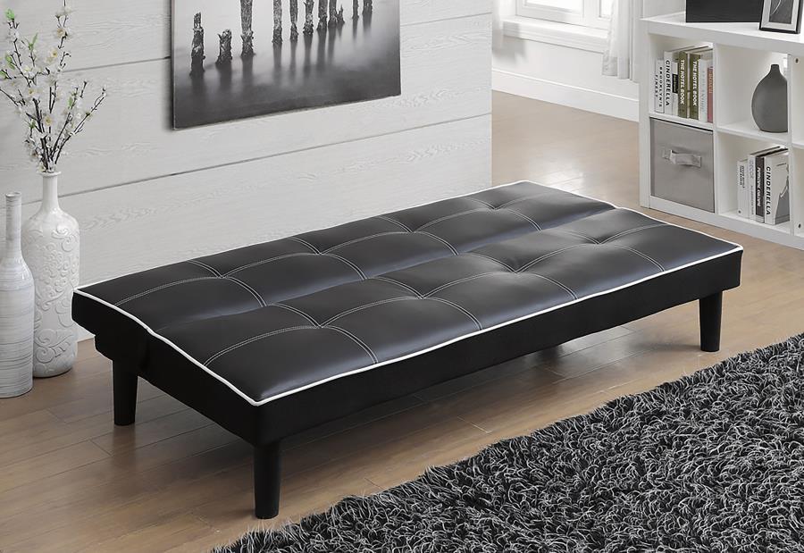 Katrina - Upholstered Tufted Convertible Sofa Bed - Black - Simple Home Plus