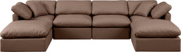 Indulge - Faux Leather 6 Piece Modular Double Chaise Sectional - Simple Home Plus