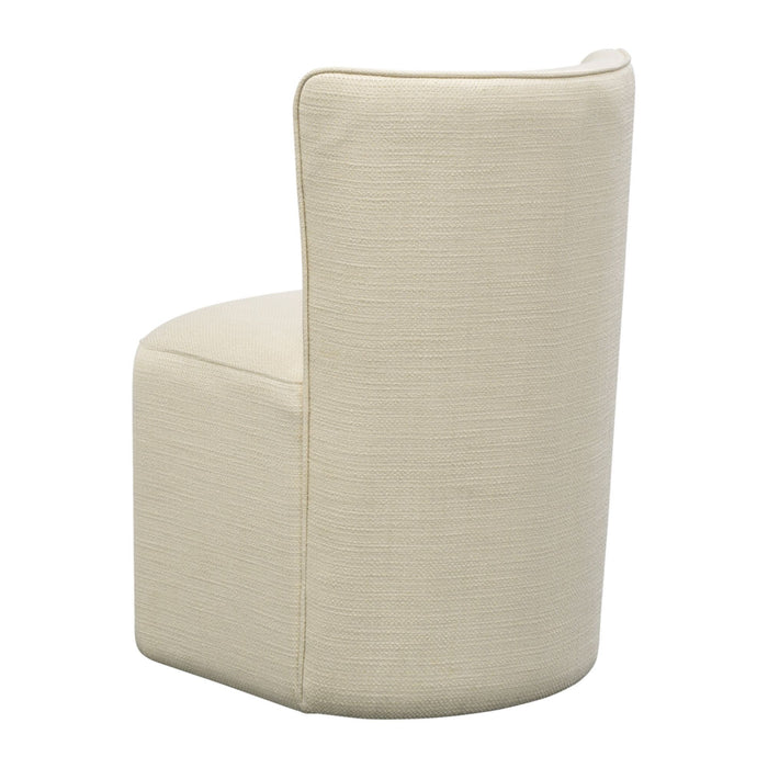 Vela - One Size Dining Chair With Castors - Cream