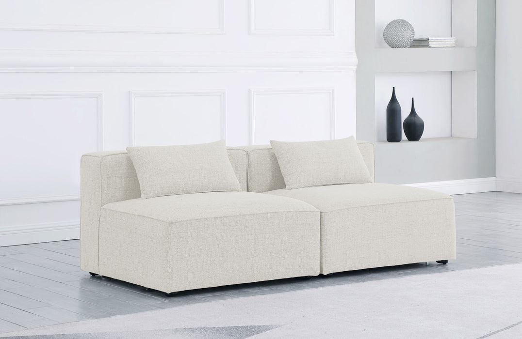 Cube - Linen Modular 2 Seat Armless Sofa - Simple Home Plus