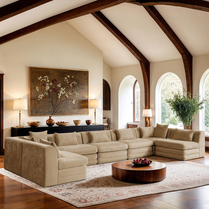 Stellar - 7 Piece Chenille Fabric Upholstered Modular Sectional - Simple Home Plus
