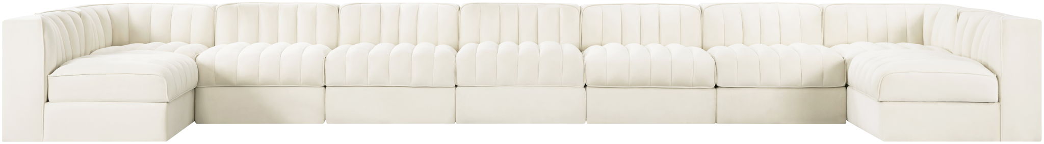 Rummi - Armless Velvet Performance Fabric Upholstered 9 Piece Modular Sectional - Simple Home Plus