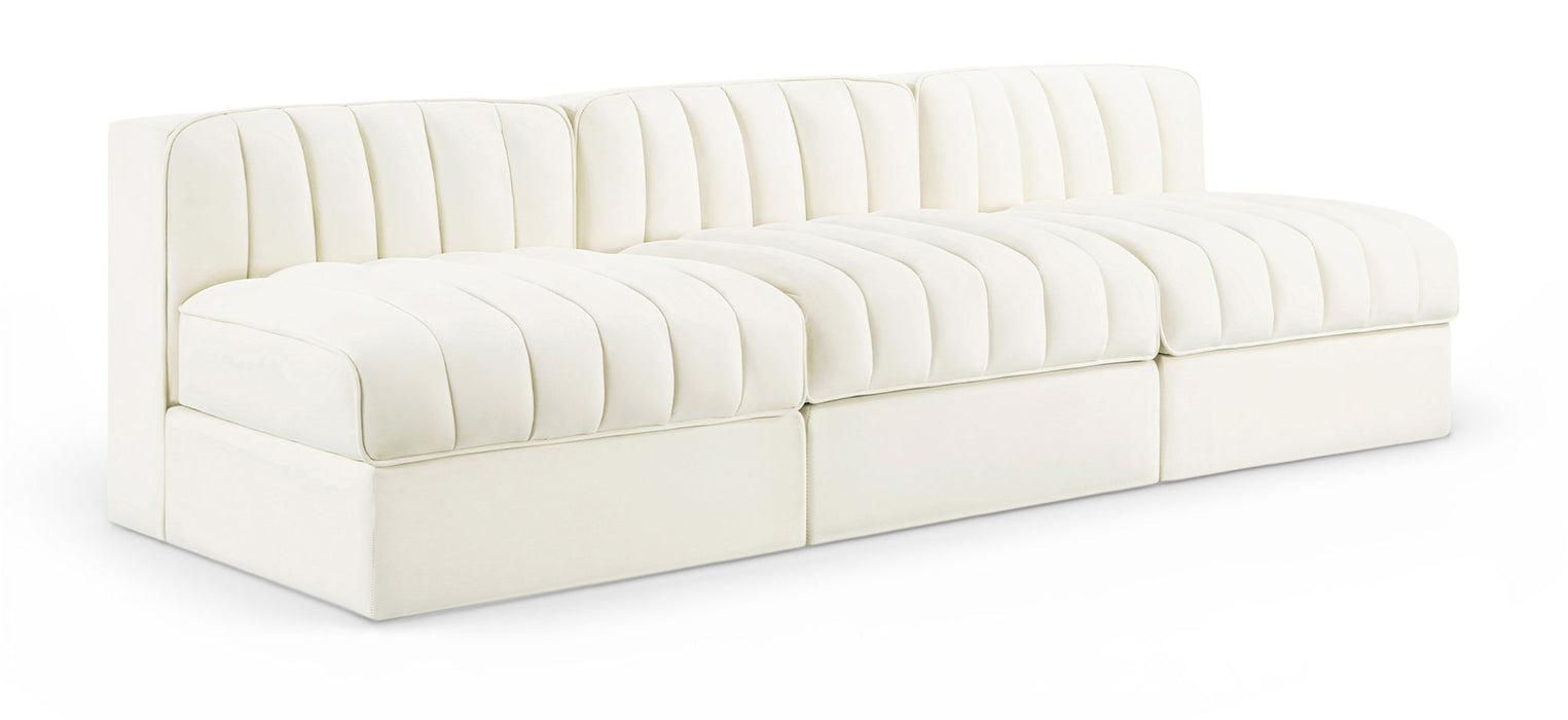 Rummi - Velvet Performance Fabric Upholstered 3 Piece Modular Armless Sofa - Simple Home Plus