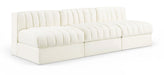 Rummi - Velvet Performance Fabric Upholstered 3 Piece Modular Armless Sofa - Simple Home Plus