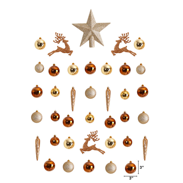 Holiday Christmas Tree 40 Count Ornament Set