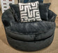 Ashford Heights - Oversized Swivel Accent Chair - Onyx - Simple Home Plus